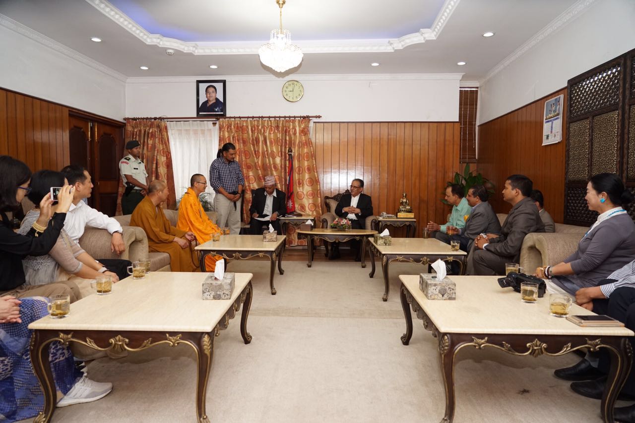 尼泊尔联邦民主共和国总理会见大理崇圣寺崇化法师